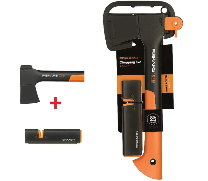 fiskars-siekiera-x7-xs-ostrzalka-xsharp-set-marka-fiskars-stan-nowy