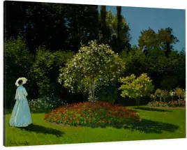 obraz-na-plotnie-na-sciane-do-salonu-kobieta-w-ogrodzie-claude-monet-100x80