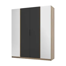 szafa-arka-4-drzwiowa-2-lustra-czarne-fronty-dab-evoke-200-cm-polki-drazek