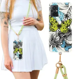 etui-do-xiaomi-poco-m5-luxury-oliwkowa-smycz-crossbody-green-exotics-plants