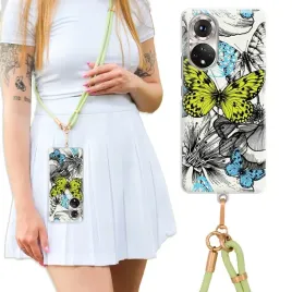 etui-do-huawei-honor-50-luxury-oliwkowa-smycz-crossbody-exotics-plants-wz