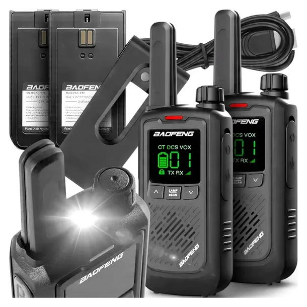 Krótkofalówka Walkie Talkie BF T17 Zasięg 10 km Zestaw 2 sztuki 1800 mAh