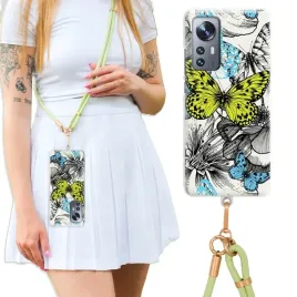 etui-do-xiaomi-12x-5g-luxury-oliwkowa-smycz-crossbody-green-exotics-plants
