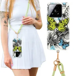 etui-do-xiaomi-15-luxury-oliwkowa-smycz-crossbody-exotics-plants-top-wzory