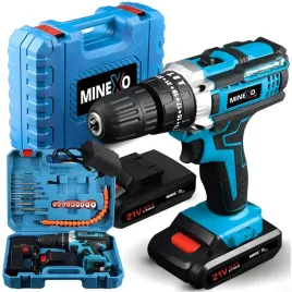 2-x-wiertarko-wkretarka-udarowa-akumulatorowa-minexo-21v-2-0ah-zestaw-wal