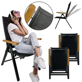 luksusowe-regulowane-krzeslo-ogrodowe-aluminium-madera-2x-czarne