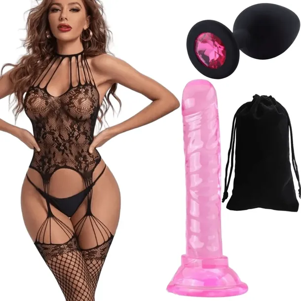 Bodystocking Bielizna Erotyczna Korek Analny Dildo Gadżety Erotyczne Zestaw