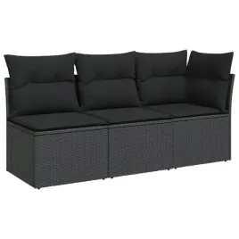 vidaxl-sofa-ogrodowa-z-poduszkami-3-osobowa-czarna-polirattan