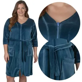 vivisence-5011-ciemny-turkus-bawelna-kieszenie-3xl-szlafrok-damski