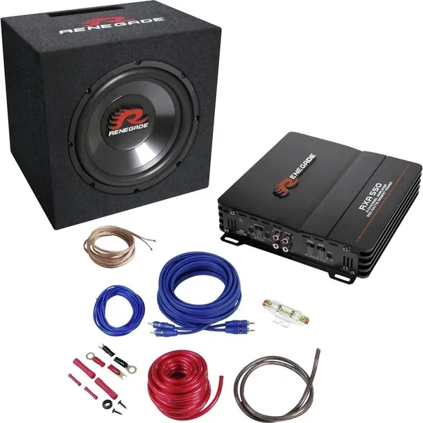 SUBWOOFER AKTYWNY RENEGADE RBK550XL SKRZYNIA RXV1000 + WZMAK RXA550 + KABLE