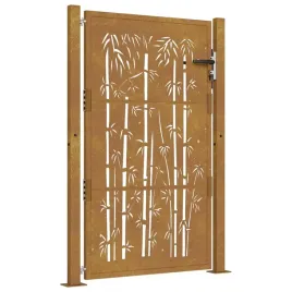 vidaxl-furtka-ogrodowa-105x130-cm-stal-kortenowska-motyw-bambusa