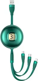 kabel-usams-u69-3w1-1m-zielony-do-iphone-microusb-usb-c-szybki-ladunek
