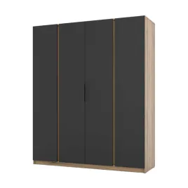szafa-arka-4-drzwiowa-czarna-mat-dab-evoke-200-cm-polki-drazek