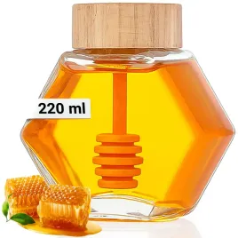 sloik-szklany-na-miod-220-ml-z-nabierakiem-lyzka-ozdobny-heksagon