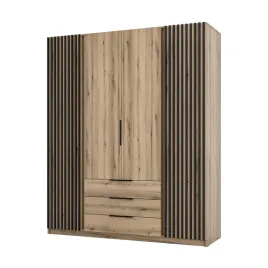 szafa-arka-4-drzwiowa-lamele-3-szuflady-dab-evoke-200-cm