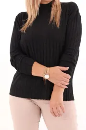 polgolf-prazkowany-damski-modal-sweter-falbanka-klasyczny-elastyczny