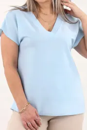 elegancka-bluzka-krotki-rekaw-gladka-luzna-polski-producent-duze-rozmiary