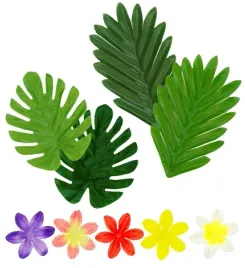 zestaw-hawajskich-lisci-i-kwiatow-tropikalna-dekoracja-hawajska-hawaje