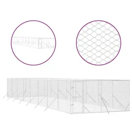 vidaxl-kojec-zewnetrzny-dla-psa-srebrny-4x16x2-m-stal-galwanizowana