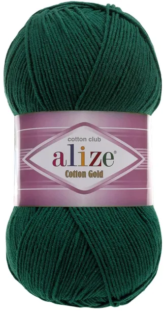 Włóczka Alize Cotton Gold 426 BUTELKOWY ZIELONY 100g 55% Bawełna 45% Akryl