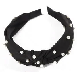 opaska-turban-z-materialu-gruba-czern-perelki-o227cz
