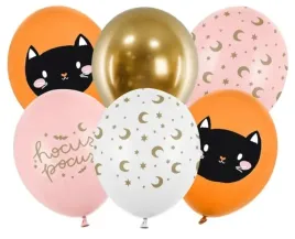zestaw-balonow-balony-na-halloween-rozowe-pomaranczowe-czarny-kot-6szt