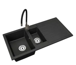 zlewozmywak-kuchenny-granitowy-15-komory-bateria-flex-gun-gray