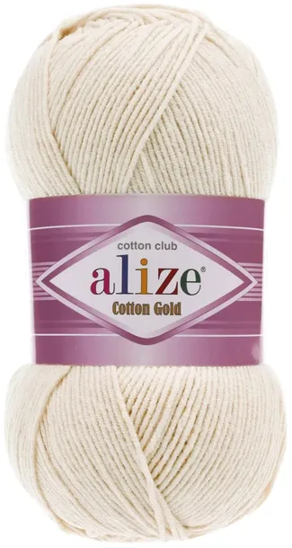 Włóczka Alize Cotton Gold - 599 KREMOWY - 100g 55% Bawełna 45% Akryl