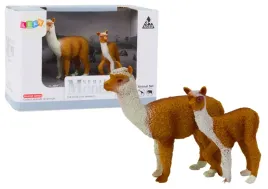 figurka-dorosla-lama-8-cm-z-mloda-lama-6-cm-zwierzeta-swiata