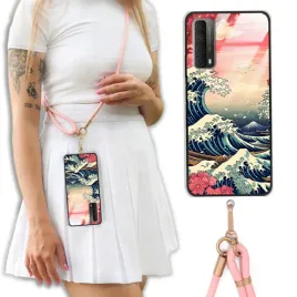 etui-do-huawei-y7a-crossglam-skorzana-smycz-pink-tokyo-vibe-japonskie-wzory