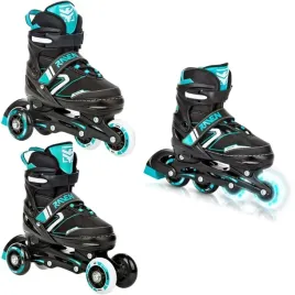 rolki-wrotki-regulowane-3w1-raven-helixi-black-mint-34-37-kolko-led