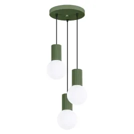 lampa-wiszaca-halo-3p-zielona-oliwka-oprawa-wiszaca-kule-sollux-sl-1725