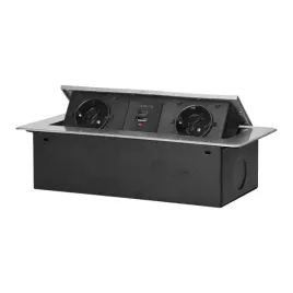 srebrne-gniazdo-blatowe-kuchenne-wpuszczane-schuko-z-wejsciem-usb-a-c-orno