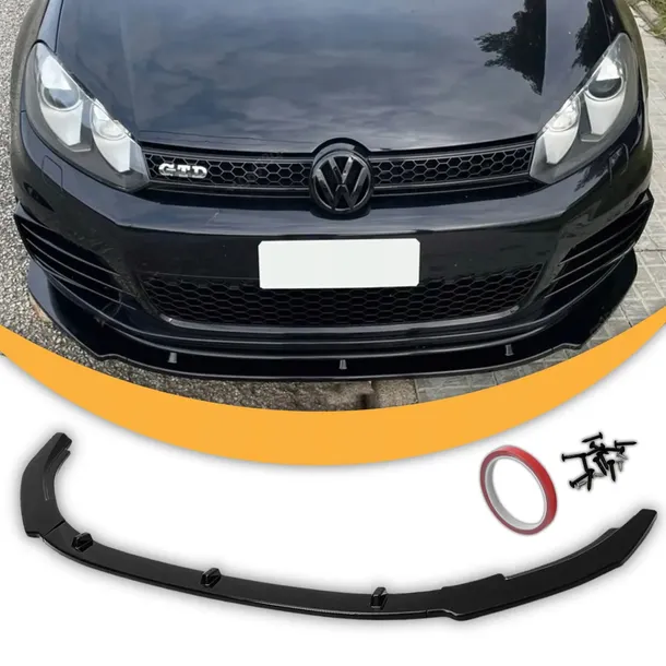 Dokładka Zderzaka Splitter VW GOLF VI GTI GTD 6 Czarny Połysk Przód Spoiler