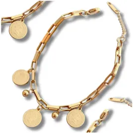 bransoletka-zlota-stal-chirurgiczna-elegancka-zawieszka-monety-lancuch