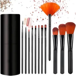 profesjonalny-zestaw-pedzli-do-makijazu-12szt-etui-czarne-do-pudru-pedzle