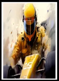 plakat-na-sciane-do-salonu-zolty-bolid-pitstop-formula-1-legends-100x70cm