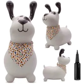 skoczek-gumowy-dla-dzieci-reksio-60-cm-szary-z-bandana-do-skakania-z-pompka