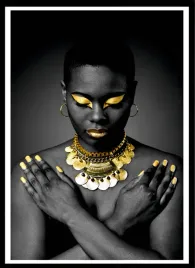 plakat-na-sciane-do-salonu-kobieta-zlote-dodatki-gold-black-100x70cm