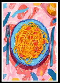 plakat-na-sciane-do-salonu-i-kuchni-pastelowe-spaghetti-dania-100x70-cm