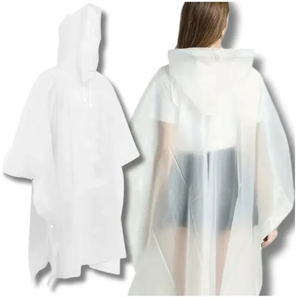 Białe wodoodporne poncho na rower motocykl przeciwdeszczowe unisex