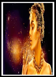 plakat-na-sciane-do-salonu-zlota-dama-z-zlotym-pylem-gold-black-100x70cm