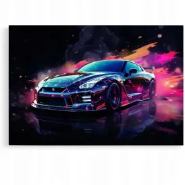 2-x-obraz-90x60-samochody-nissan-gtr-abstrakcja-do-garazu-warsztatu-japonsk