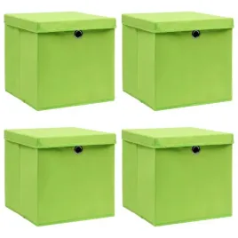pudelka-z-pokrywami-4-szt-zielone-32x32x32-cm-tkanina-lumarko