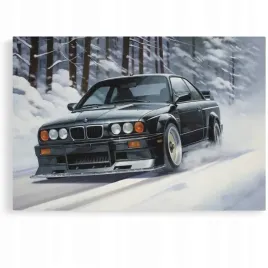 2-x-obraz-90x60-samochody-bmw-e46-e36-m3-m4-dym-z-opon-sportowy-czerwony-sg