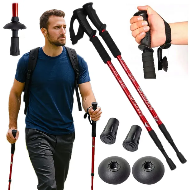 KIJKI DO NORDIC WALKING KIJE DO CHODZENIA PO GRÓRACH REGULOWANE TREKKINGOWE