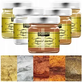 2-x-zestaw-farb-metalicznych-pentart-plynny-metal-do-decoupage-zlocen-5x30m