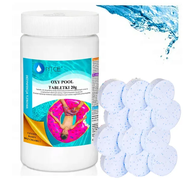 AKTYWNY TLEN do Jacuzzi Basenu spa Wody 1kg BEZ CHLORU Basen Tabletki 20g