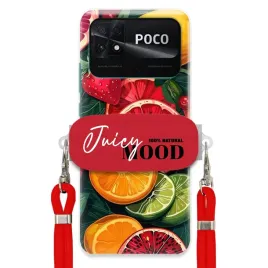etui-do-xiaomi-poco-c40-czerwona-smycz-crossbody-uchwyt-juice-mood-owoce