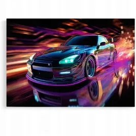 2-x-obraz-90x60-samochody-nissan-skyline-abstrakcja-do-garazu-dla-mechanika